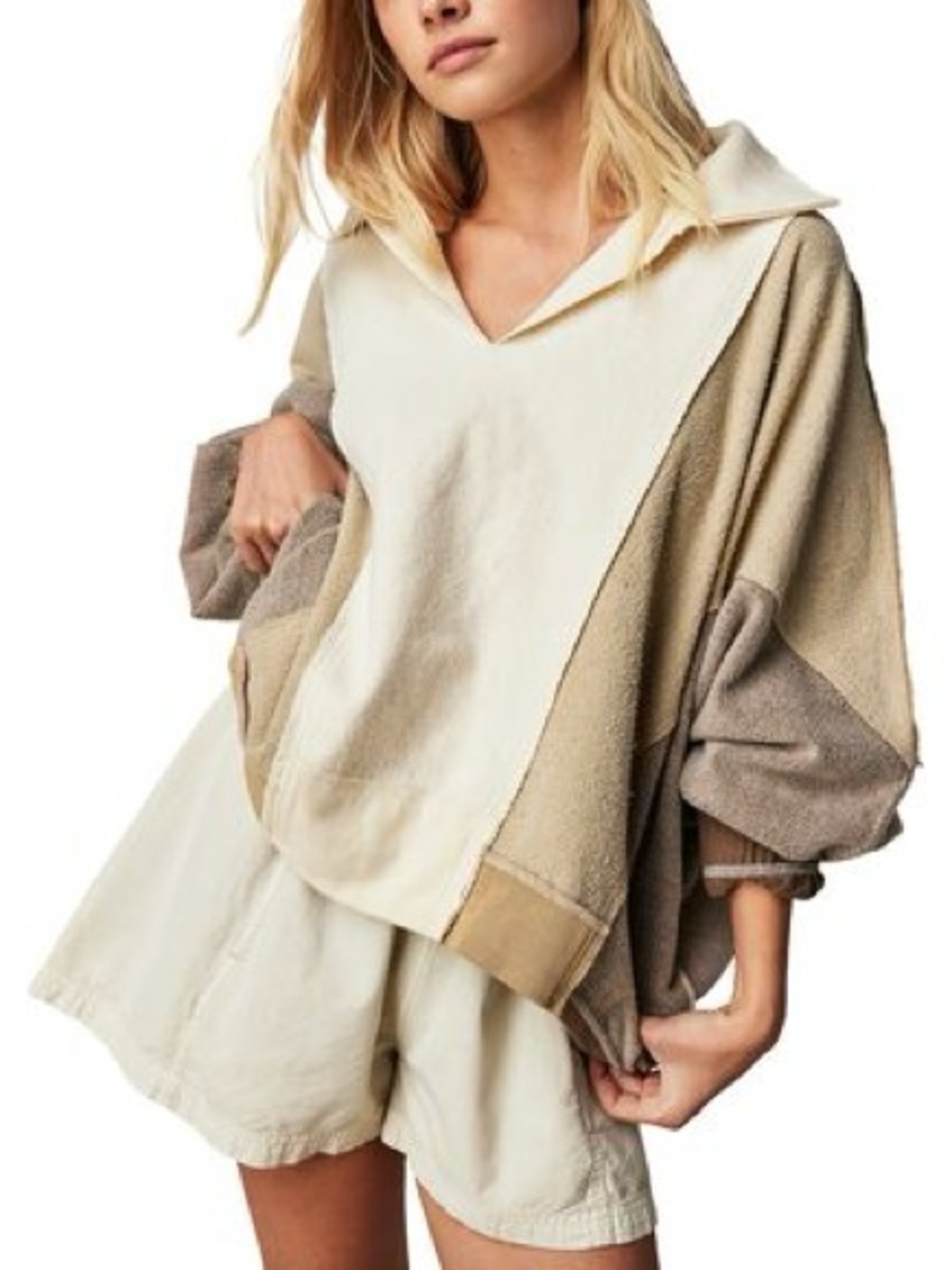 Free People Colorblock Oversized Women's Sweatshirt